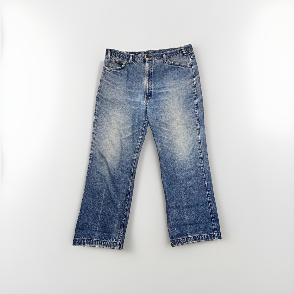 Vintage Levi's 517 Orange Tab Made in USA 90s Blue Denim Jeans W42 L32 Bootcut